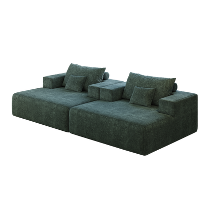 55-inch Chenille Sponge Sofa Lounge Chair,No Assembly Required,Fluffy Modern Sleeper Chair for Indoor Living Room Bedroom