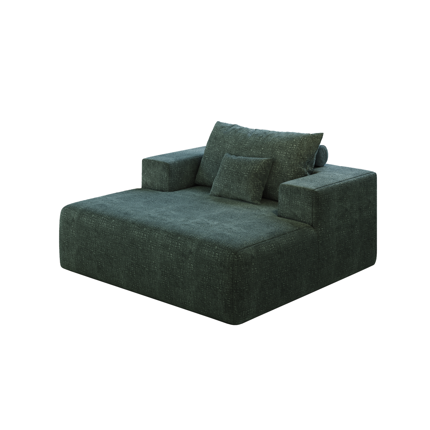 55-inch Chenille Sponge Sofa Lounge Chair,No Assembly Required,Fluffy Modern Sleeper Chair for Indoor Living Room Bedroom