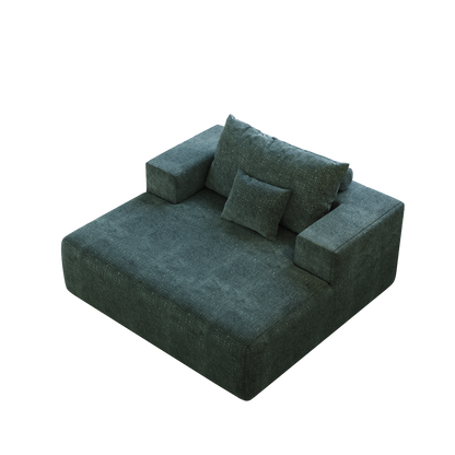55-inch Chenille Sponge Sofa Lounge Chair,No Assembly Required,Fluffy Modern Sleeper Chair for Indoor Living Room Bedroom
