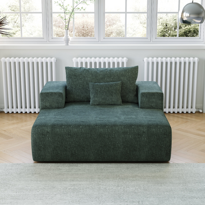55-inch Chenille Sponge Sofa Lounge Chair,No Assembly Required,Fluffy Modern Sleeper Chair for Indoor Living Room Bedroom