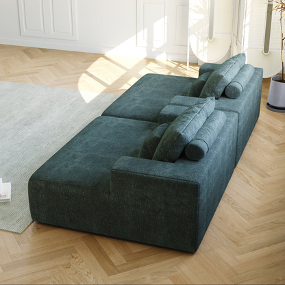 55-inch Chenille Sponge Sofa Lounge Chair,No Assembly Required,Fluffy Modern Sleeper Chair for Indoor Living Room Bedroom