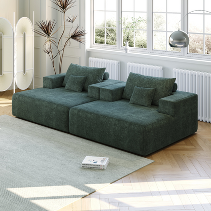 55-inch Chenille Sponge Sofa Lounge Chair,No Assembly Required,Fluffy Modern Sleeper Chair for Indoor Living Room Bedroom