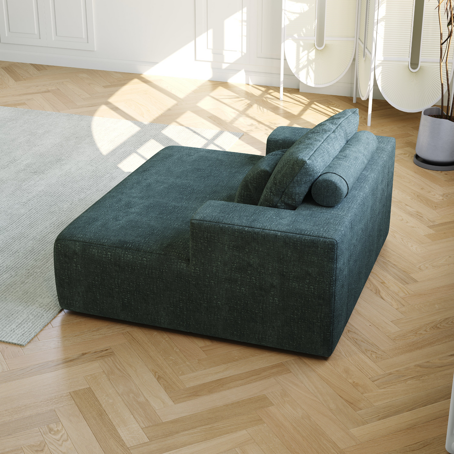 55-inch Chenille Sponge Sofa Lounge Chair,No Assembly Required,Fluffy Modern Sleeper Chair for Indoor Living Room Bedroom