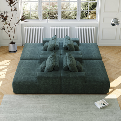 55-inch Chenille Sponge Sofa Lounge Chair,No Assembly Required,Fluffy Modern Sleeper Chair for Indoor Living Room Bedroom