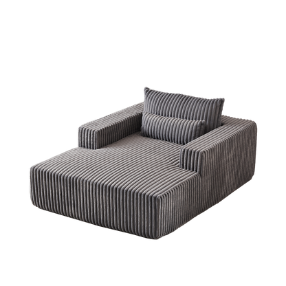 75-Inch Corduroy Sponge Sofa Lounge Chair,No Assembly Required,Fluffy Modern Sleeper Chair for Indoor Living Room Bedroom