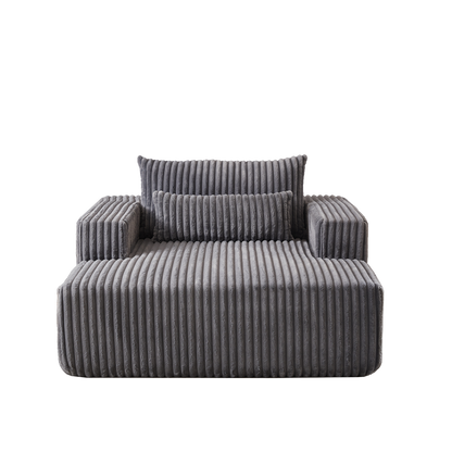 75-Inch Corduroy Sponge Sofa Lounge Chair,No Assembly Required,Fluffy Modern Sleeper Chair for Indoor Living Room Bedroom