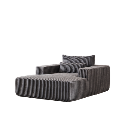 75-Inch Corduroy Sponge Sofa Lounge Chair,No Assembly Required,Fluffy Modern Sleeper Chair for Indoor Living Room Bedroom