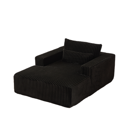 75-Inch Corduroy Sponge Sofa Lounge Chair,No Assembly Required,Fluffy Modern Sleeper Chair for Indoor Living Room Bedroom