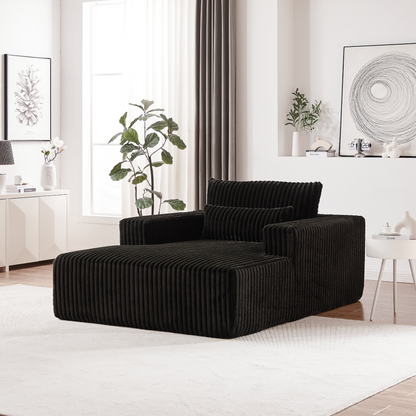 75-Inch Corduroy Sponge Sofa Lounge Chair,No Assembly Required,Fluffy Modern Sleeper Chair for Indoor Living Room Bedroom