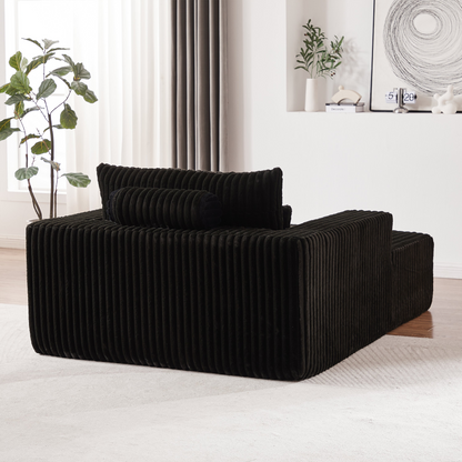 75-Inch Corduroy Sponge Sofa Lounge Chair,No Assembly Required,Fluffy Modern Sleeper Chair for Indoor Living Room Bedroom