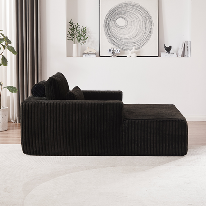 75-Inch Corduroy Sponge Sofa Lounge Chair,No Assembly Required,Fluffy Modern Sleeper Chair for Indoor Living Room Bedroom
