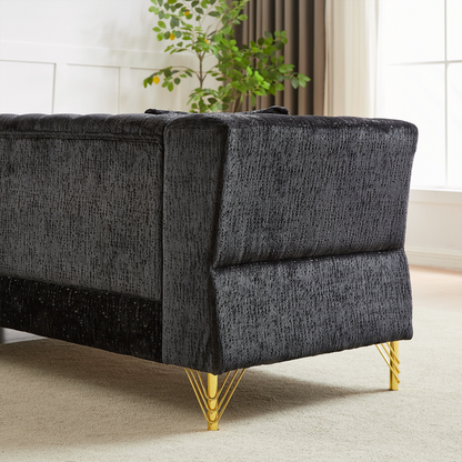 81.5-Inch Chenille Corner Sofa , L-Shaped Sectional Couch, 5-Seater Corner Sofas with 3 Cushions for Living Room, Bedroom, Apartment, Office