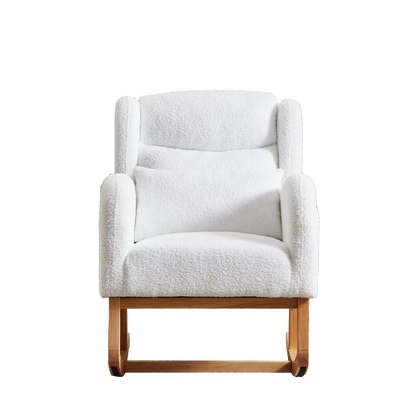 27.2"W Modern Accent High Backrest Living Room Lounge Arm Rocking Chair, Two Side Pocket