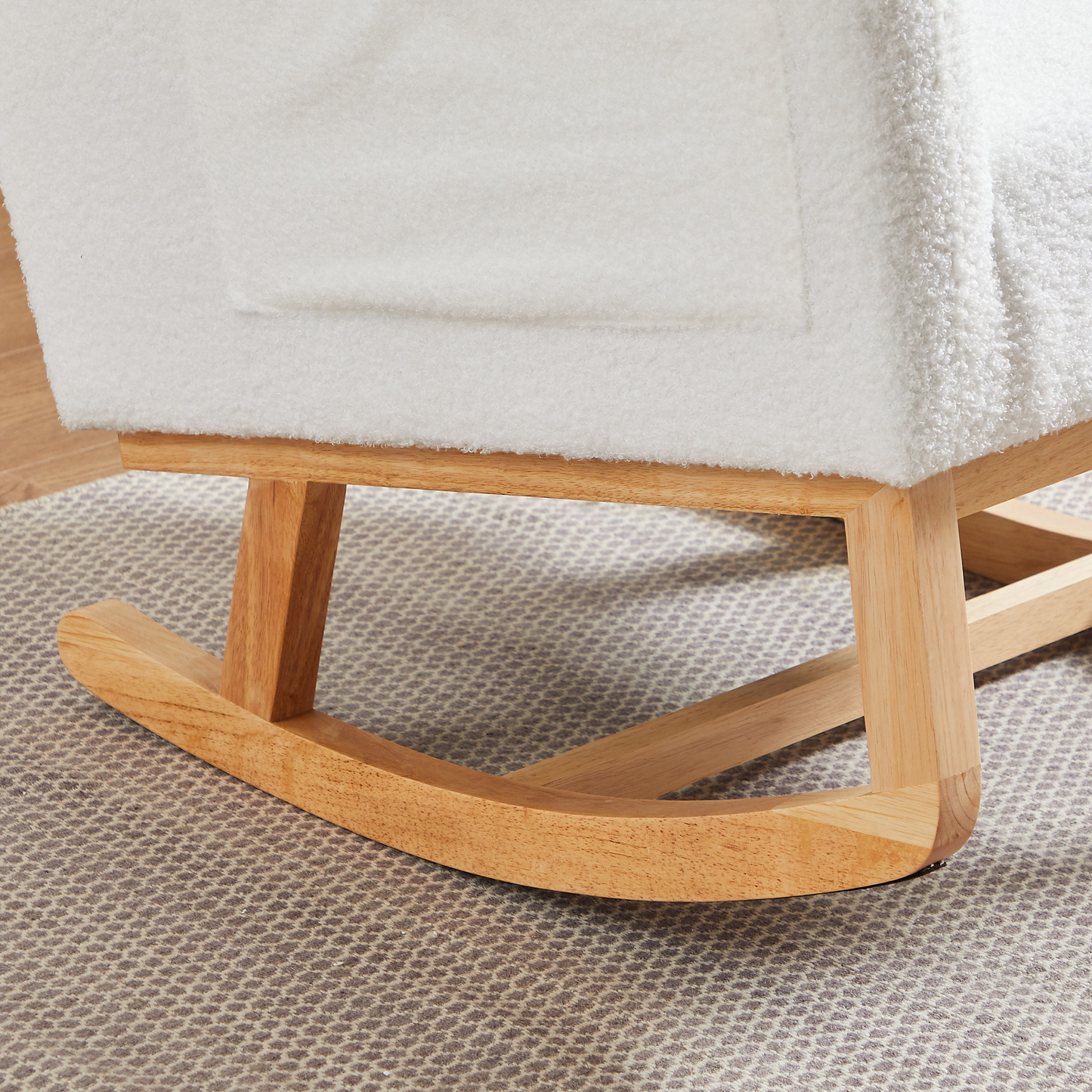 27.2"W Modern Accent High Backrest Living Room Lounge Arm Rocking Chair, Two Side Pocket