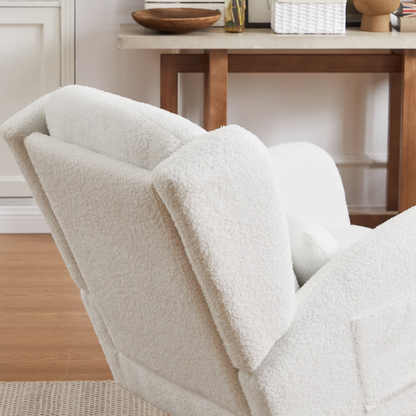 27.2"W Modern Accent High Backrest Living Room Lounge Arm Rocking Chair, Two Side Pocket