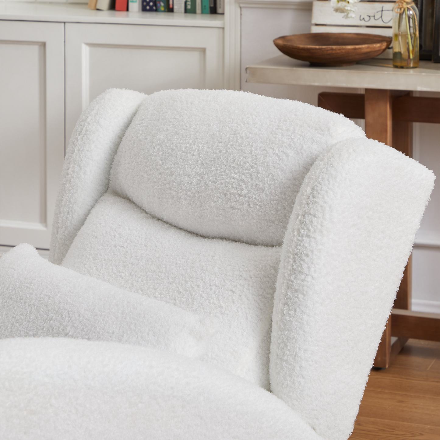 27.2"W Modern Accent High Backrest Living Room Lounge Arm Rocking Chair, Two Side Pocket