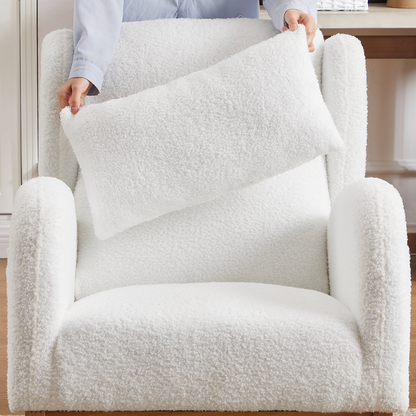 27.2"W Modern Accent High Backrest Living Room Lounge Arm Rocking Chair, Two Side Pocket