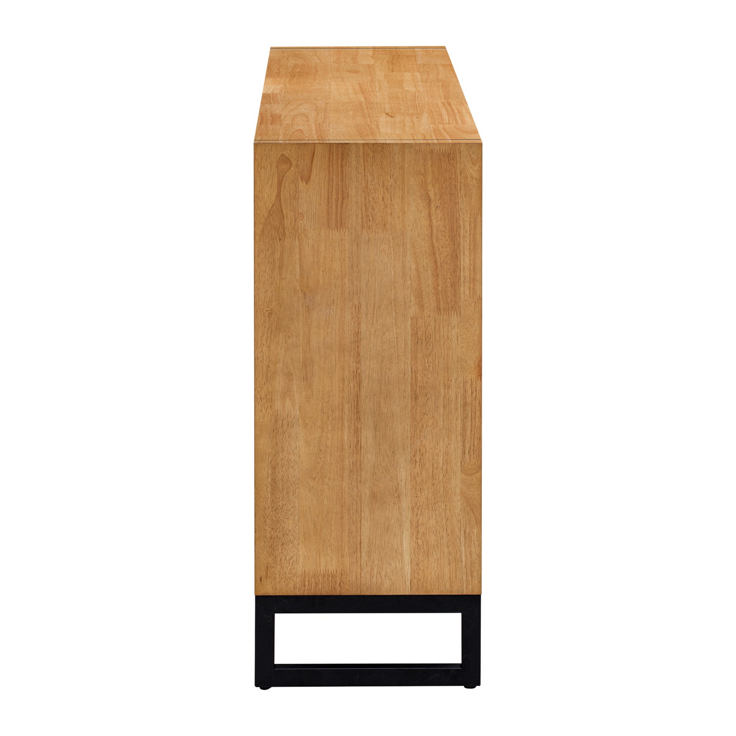 Storage Cabinet Sideboard Wooden Cabinet with Stunning Water Wave Door Design, Rubberwood Veneer and Adjustable Shelves,Suitable for Living Rooms, Entrance and Study Rooms