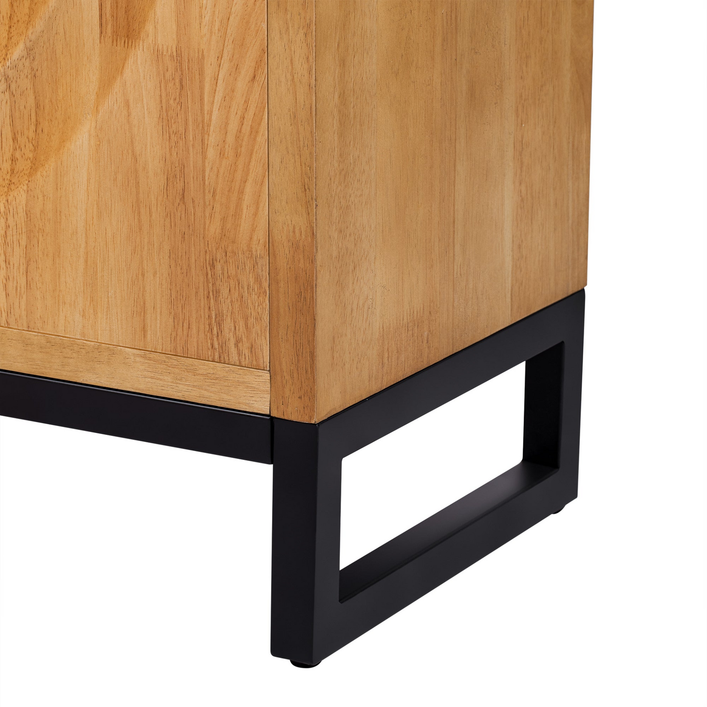 Storage Cabinet Sideboard Wooden Cabinet with Stunning Water Wave Door Design, Rubberwood Veneer and Adjustable Shelves,Suitable for Living Rooms, Entrance and Study Rooms