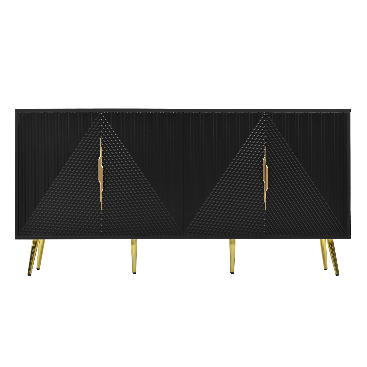 Stylish Sideboard with Wave Geometric Design, Conical Legs, Adjustable, Suitable for Study, Entryway and Living Room