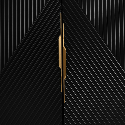 Stylish Sideboard with Wave Geometric Design, Conical Legs, Adjustable, Suitable for Study, Entryway and Living Room