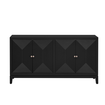 Sleek Storage Cabinet Sideboard Buffet with Vertical Line Design,Suitable for Study,Entrance and Living Room