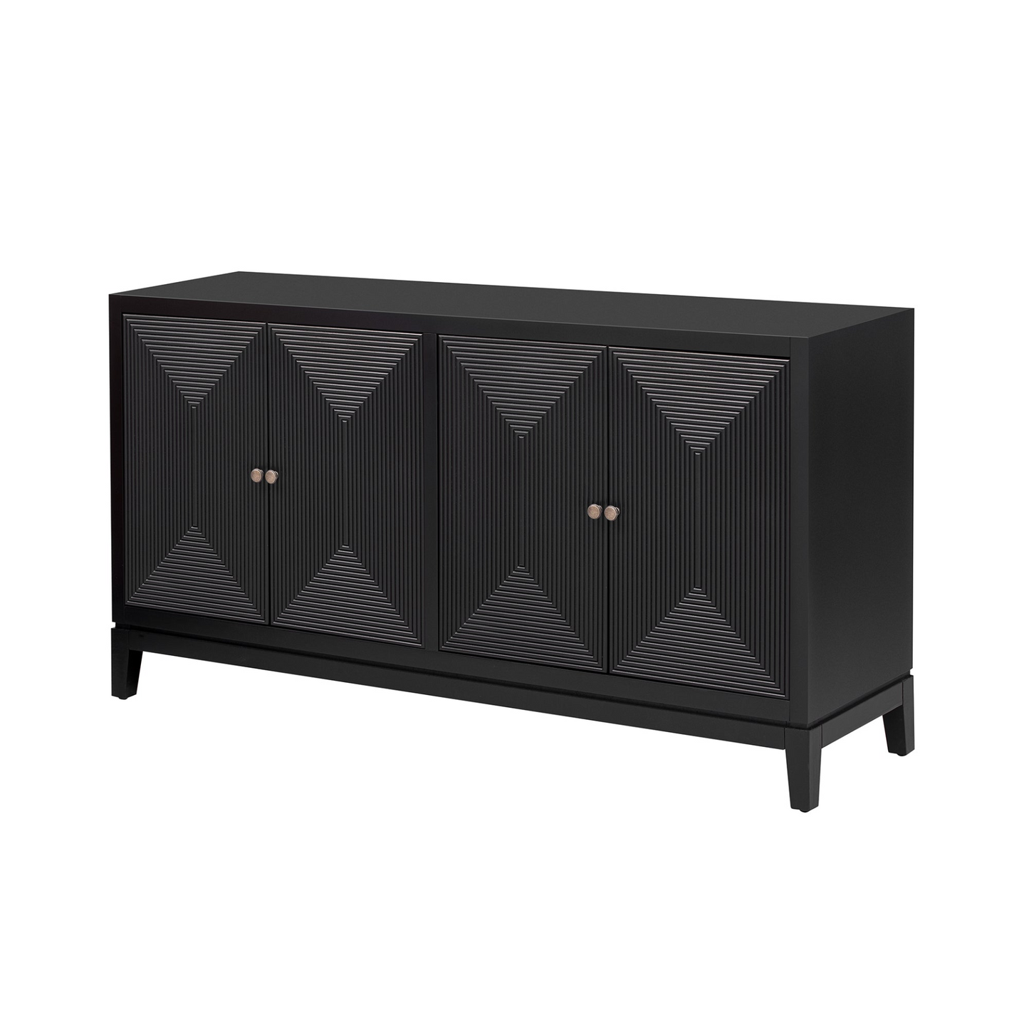 Sleek Storage Cabinet Sideboard Buffet with Vertical Line Design,Suitable for Study,Entrance and Living Room