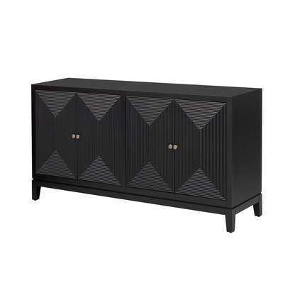 Sleek Storage Cabinet Sideboard Buffet with Vertical Line Design,Suitable for Study,Entrance and Living Room