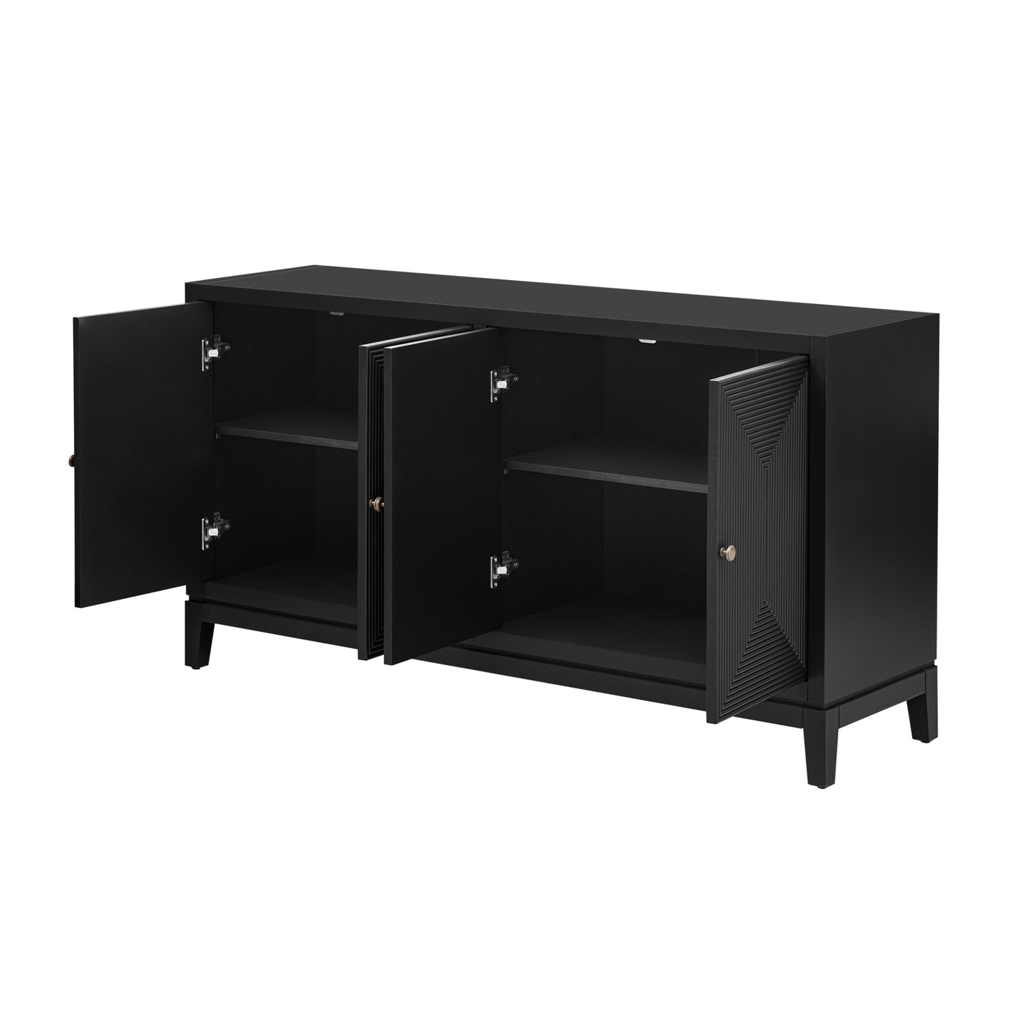 Sleek Storage Cabinet Sideboard Buffet with Vertical Line Design,Suitable for Study,Entrance and Living Room