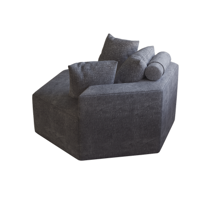 54''L Chenille Sponge single sofa,No Assembly Required,Fluffy Modern Sleeper Chair for Living room, Bedroom, Lounge and Projection Room