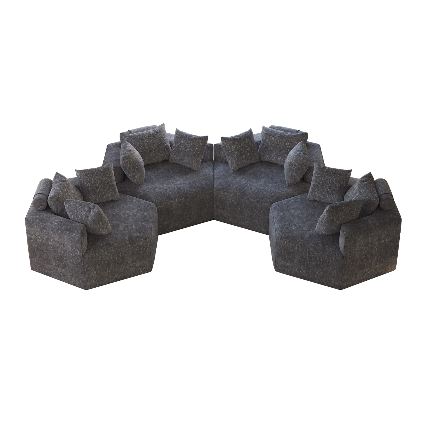 54''L Chenille Sponge single sofa,No Assembly Required,Fluffy Modern Sleeper Chair for Living room, Bedroom, Lounge and Projection Room