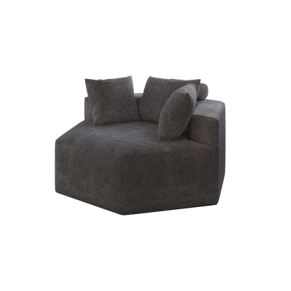 54''L Chenille Sponge single sofa,No Assembly Required,Fluffy Modern Sleeper Chair for Living room, Bedroom, Lounge and Projection Room