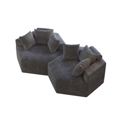 54''L Chenille Sponge single sofa,No Assembly Required,Fluffy Modern Sleeper Chair for Living room, Bedroom, Lounge and Projection Room
