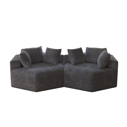 54''L Chenille Sponge single sofa,No Assembly Required,Fluffy Modern Sleeper Chair for Living room, Bedroom, Lounge and Projection Room