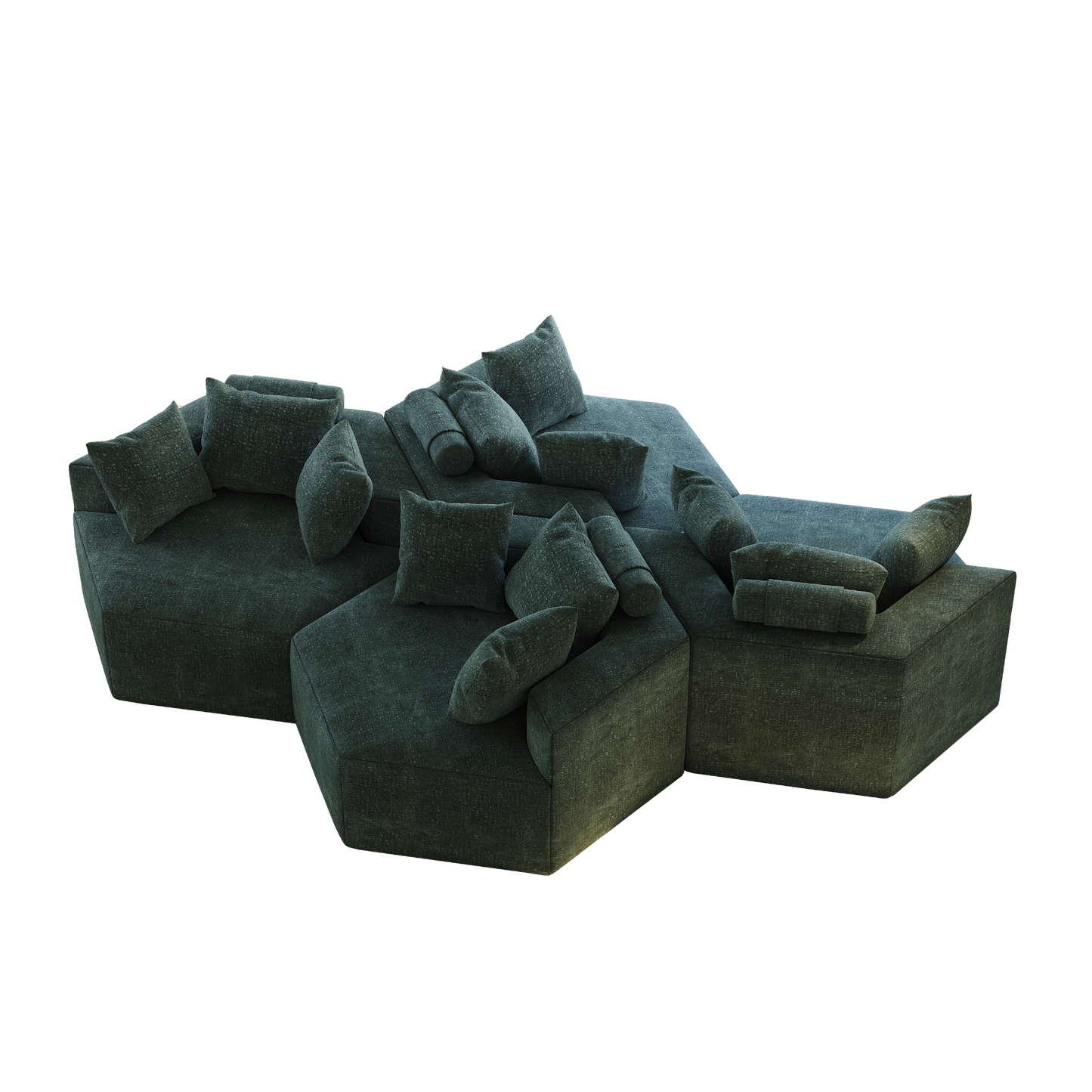 54''L Chenille Sponge single sofa,No Assembly Required,Fluffy Modern Sleeper Chair for Living room, Bedroom, Lounge and Projection Room