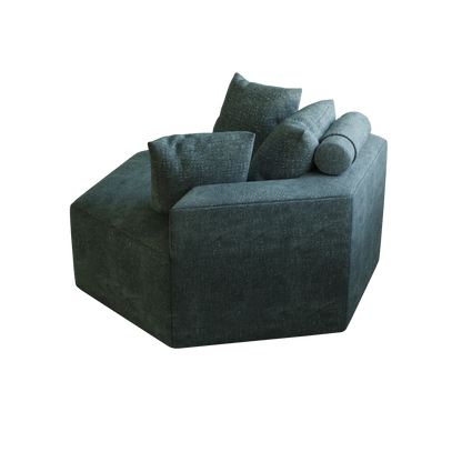 54''L Chenille Sponge single sofa,No Assembly Required,Fluffy Modern Sleeper Chair for Living room, Bedroom, Lounge and Projection Room