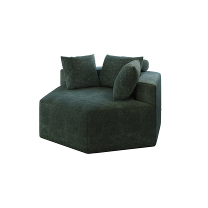54''L Chenille Sponge single sofa,No Assembly Required,Fluffy Modern Sleeper Chair for Living room, Bedroom, Lounge and Projection Room