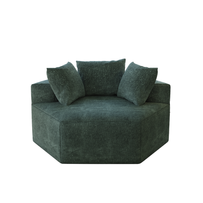 54''L Chenille Sponge single sofa,No Assembly Required,Fluffy Modern Sleeper Chair for Living room, Bedroom, Lounge and Projection Room