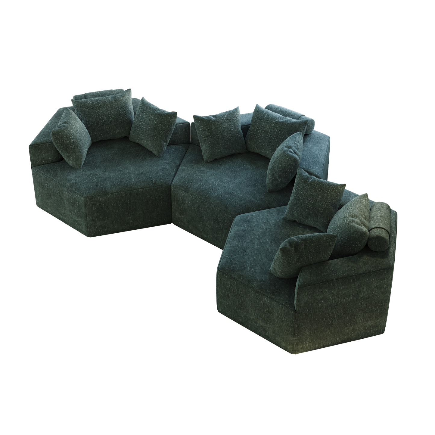 54''L Chenille Sponge single sofa,No Assembly Required,Fluffy Modern Sleeper Chair for Living room, Bedroom, Lounge and Projection Room