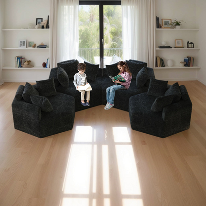 54''L Chenille Sponge single sofa,No Assembly Required,Fluffy Modern Sleeper Chair for Living room, Bedroom, Lounge and Projection Room