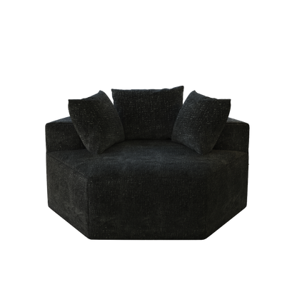 54''L Chenille Sponge single sofa,No Assembly Required,Fluffy Modern Sleeper Chair for Living room, Bedroom, Lounge and Projection Room