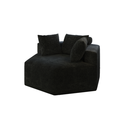 54''L Chenille Sponge single sofa,No Assembly Required,Fluffy Modern Sleeper Chair for Living room, Bedroom, Lounge and Projection Room