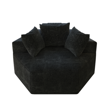 54''L Chenille Sponge single sofa,No Assembly Required,Fluffy Modern Sleeper Chair for Living room, Bedroom, Lounge and Projection Room