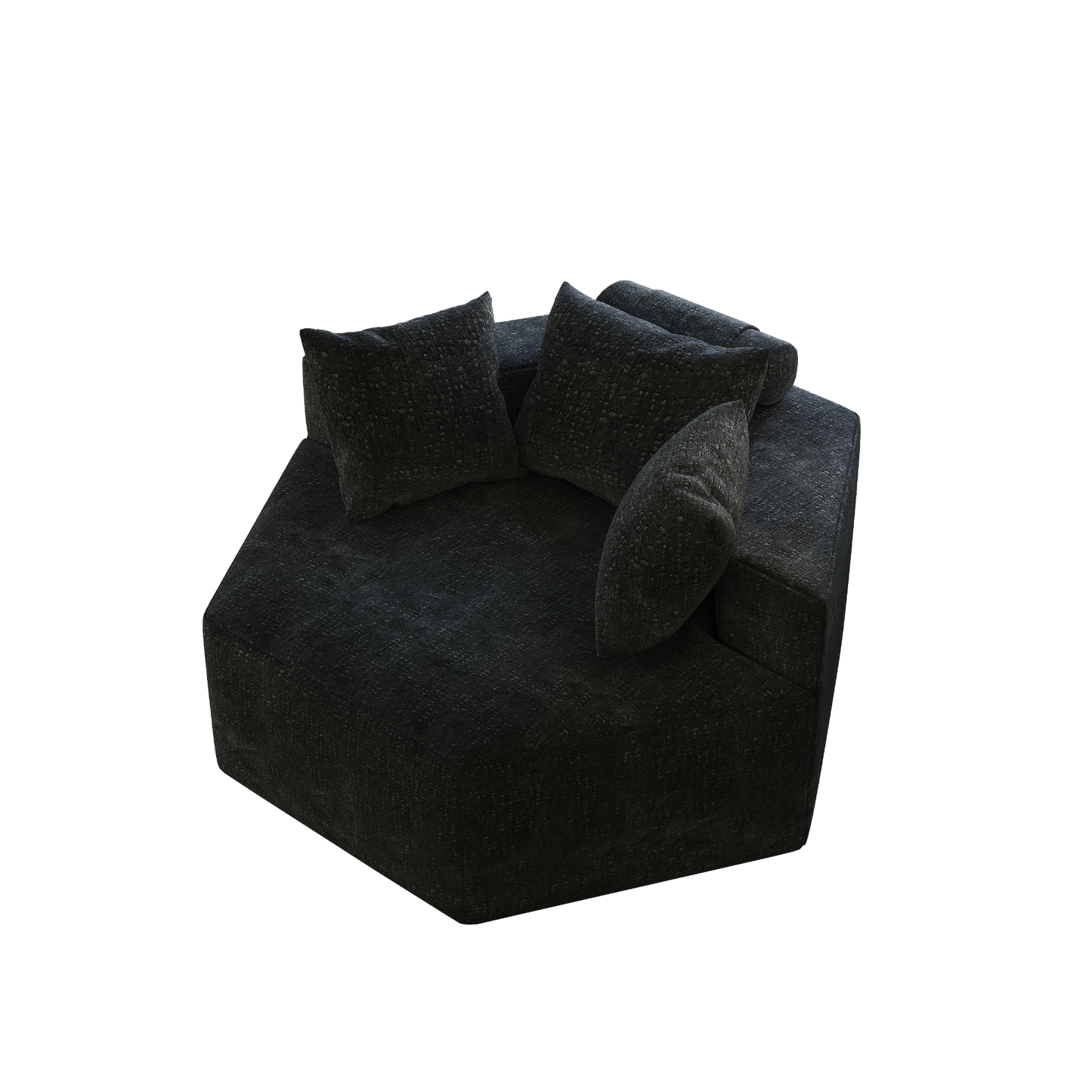 54''L Chenille Sponge single sofa,No Assembly Required,Fluffy Modern Sleeper Chair for Living room, Bedroom, Lounge and Projection Room