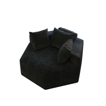 54''L Chenille Sponge single sofa,No Assembly Required,Fluffy Modern Sleeper Chair for Living room, Bedroom, Lounge and Projection Room