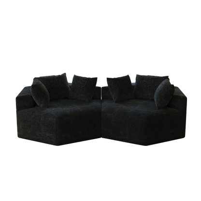 54''L Chenille Sponge single sofa,No Assembly Required,Fluffy Modern Sleeper Chair for Living room, Bedroom, Lounge and Projection Room