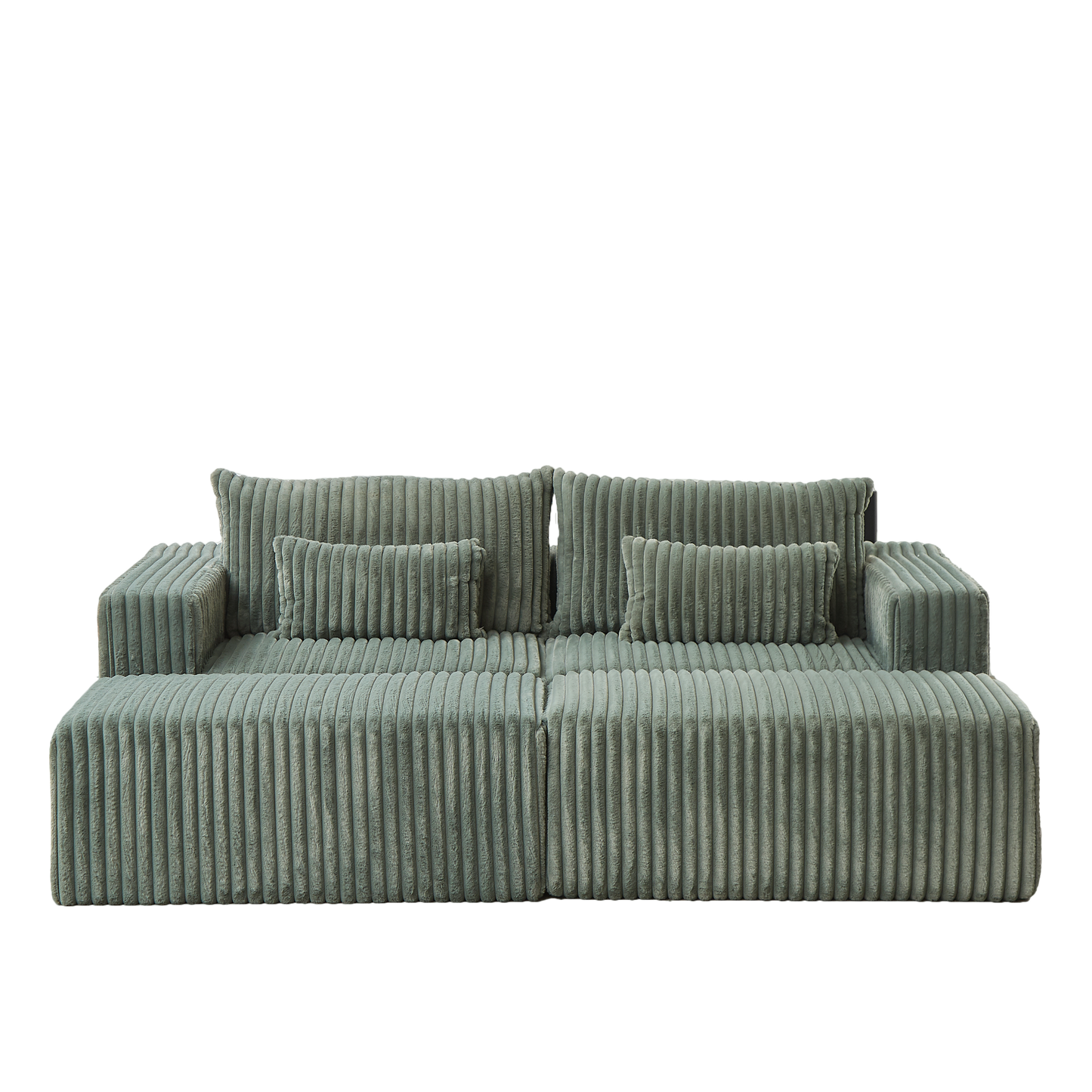 87" Oversized Sectional Lounge Chaise,No Assembly Required,Cloud Plush Loveseat with two Removable Footstool,Fluffy Modern Sleeper Chair for Indoor Living Room Bedroom