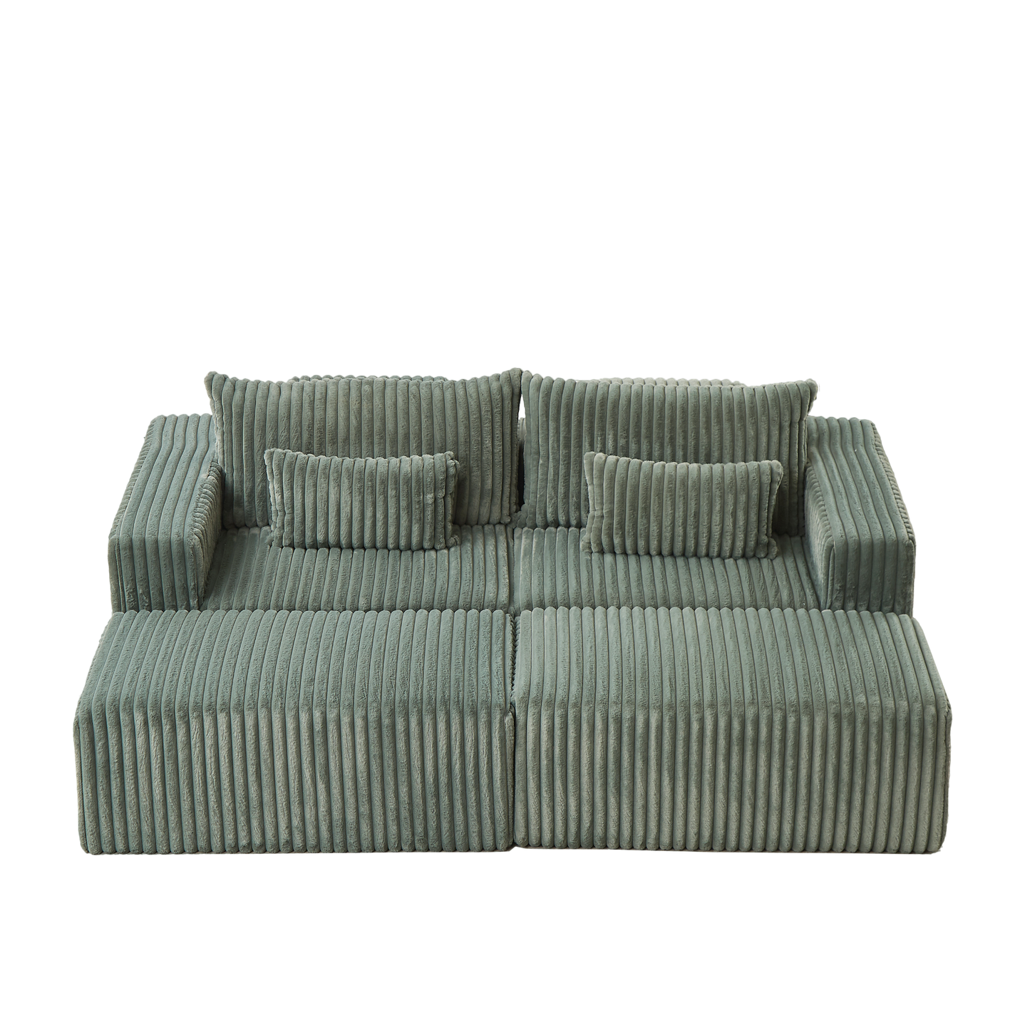 87" Oversized Sectional Lounge Chaise,No Assembly Required,Cloud Plush Loveseat with two Removable Footstool,Fluffy Modern Sleeper Chair for Indoor Living Room Bedroom