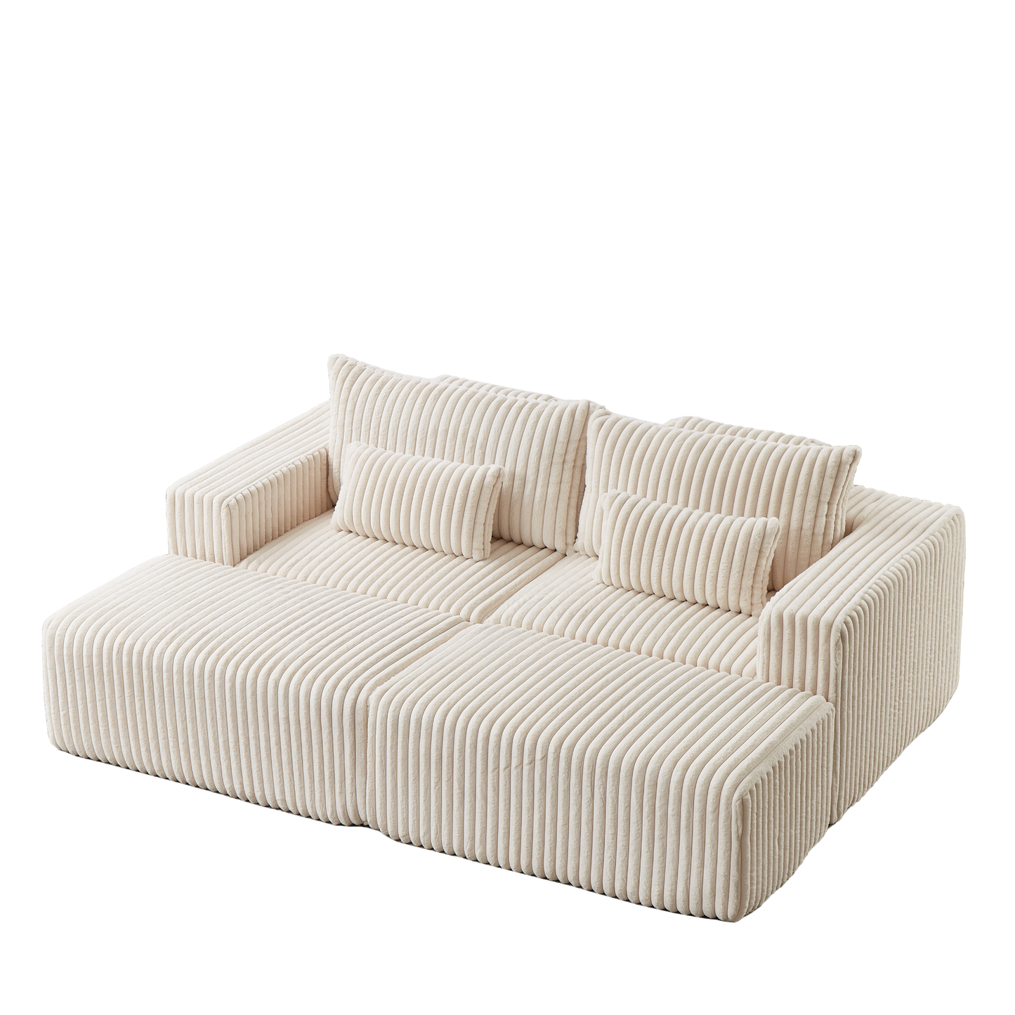 87" Oversized Sectional Lounge Chaise,No Assembly Required,Cloud Plush Loveseat with two Removable Footstool,Fluffy Modern Sleeper Chair for Indoor Living Room Bedroom