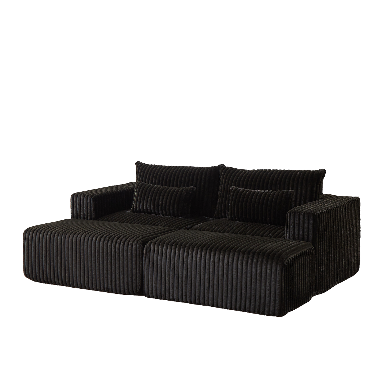 87" Oversized Sectional Lounge Chaise,No Assembly Required,Cloud Plush Loveseat with two Removable Footstool,Fluffy Modern Sleeper Chair for Indoor Living Room Bedroom